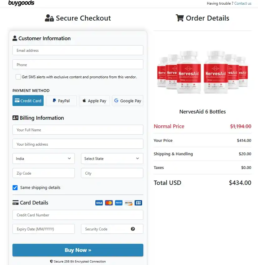 NervesAid NervesAid Order Page